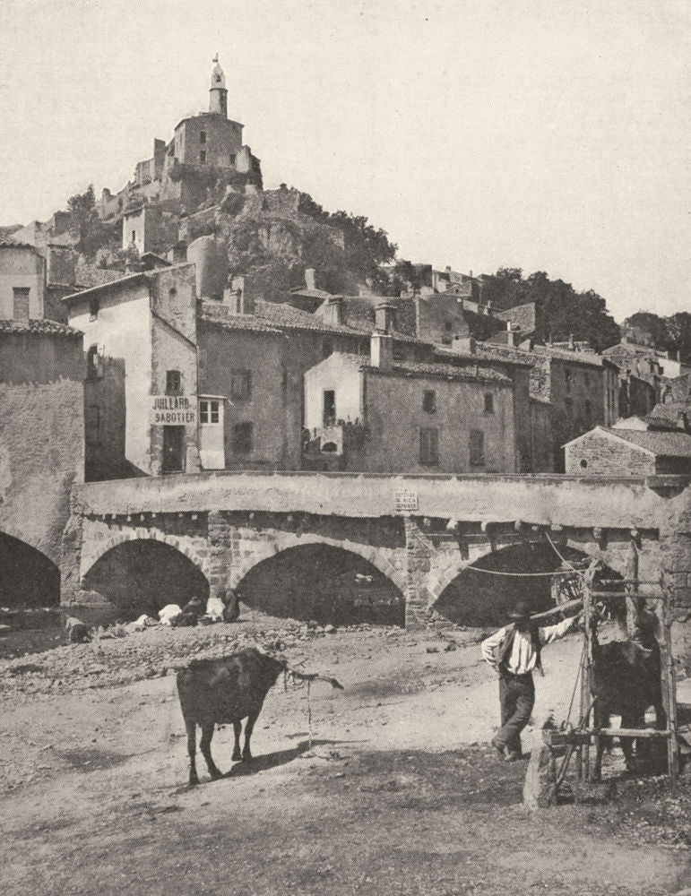 PUY- DE- DÔME. Champeix et la Couze de Chambon 1900 old antique print picture